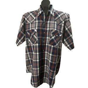 Vintage 90s Ely Plains Western Plaid Snap Button Shirt – Size Large